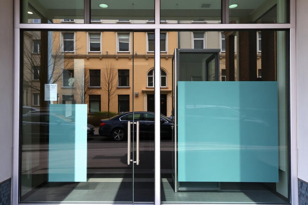 Rene glasdøre og facadeglas i en erhvervsejendom